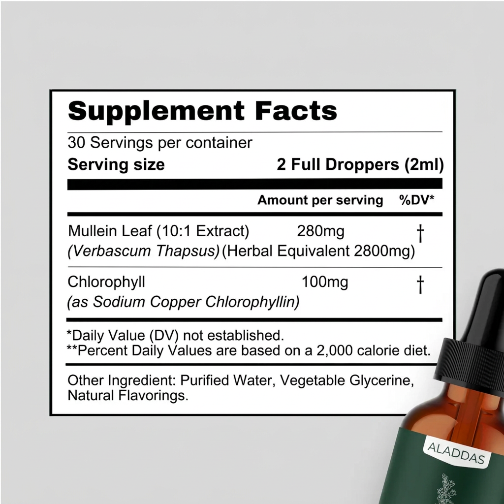 Aladdas Mullein + Chlorophyll Drops